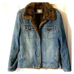 NY Classics Faux Fur-lined Denim Jean Jacket Coat